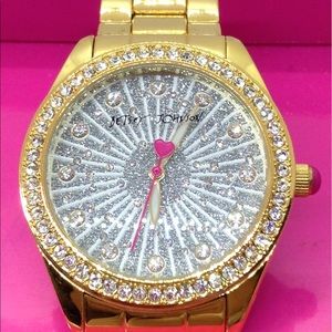 Betsey Johnson gold crystal watch